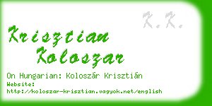 krisztian koloszar business card