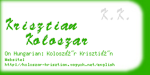 krisztian koloszar business card